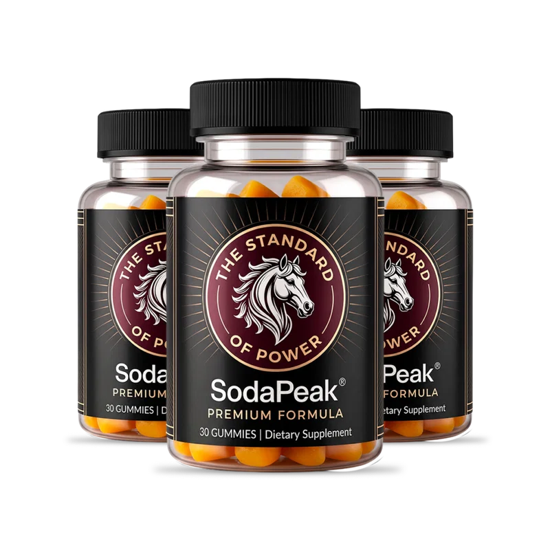 SodaPeak men's performance gummies bottle — 30 gummies, testosterone support, energy, libido and peak performance
